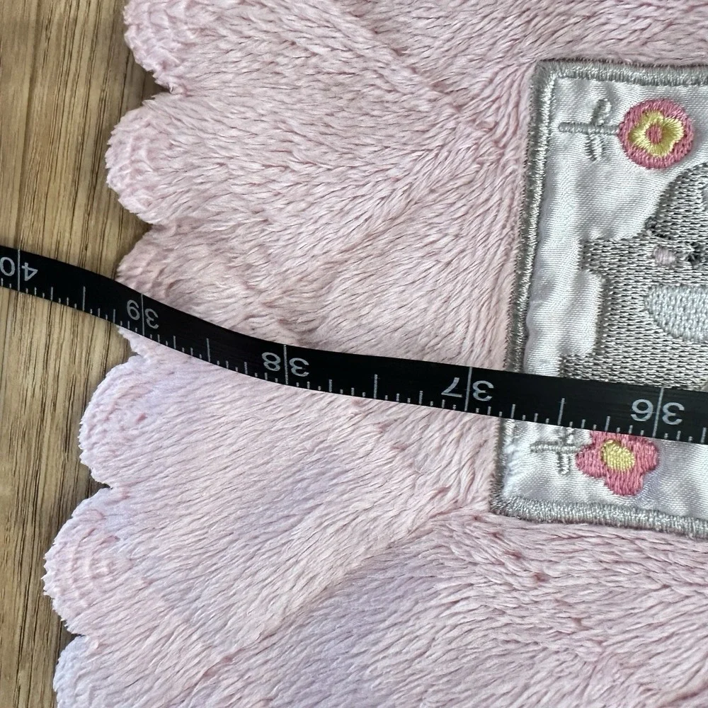 Child of Mine by Carter's Pink‎ Gray Elephant Baby Blanket Lovey Scalloped Edge